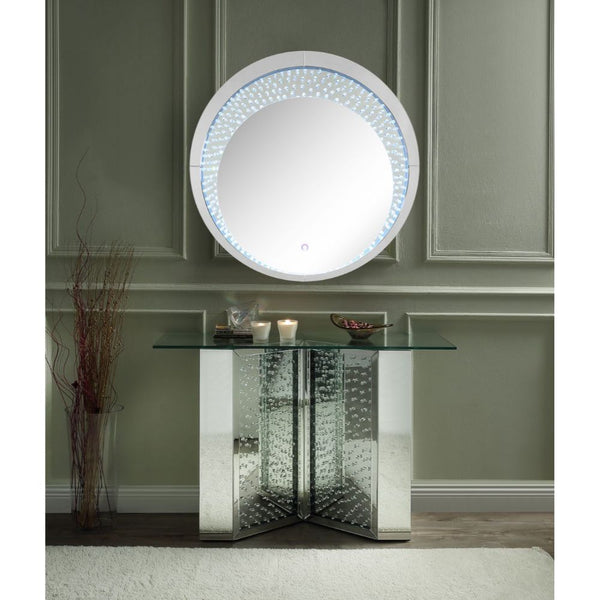 ACME Nysa Mirrored & Faux Crystals Console Table Model 90510