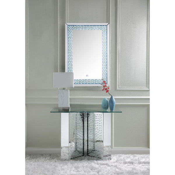 ACME Nysa Mirrored & Faux Crystals Console Table Model 90510