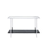 ACME Angwin Mirrored Engineered Stone Top & Chrome Console Table Model 90515