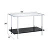 ACME Angwin Mirrored Engineered Stone Top & Chrome Console Table Model 90515