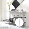 ACME Angwin Mirrored Engineered Stone Top & Chrome Console Table Model 90515