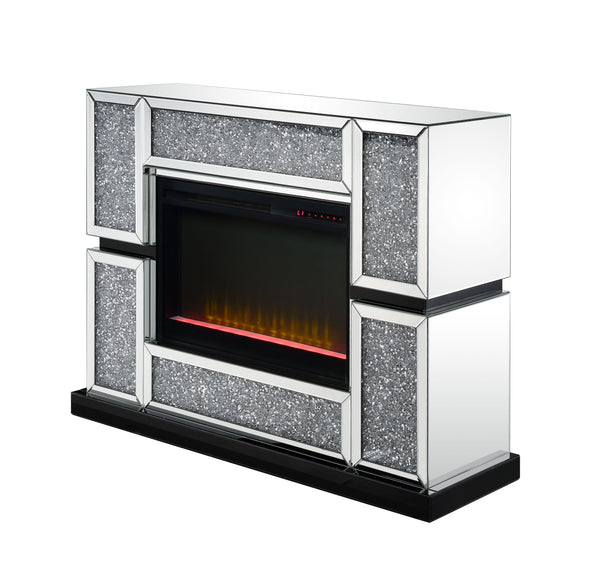 ACME Noralie Mirrored & Faux Diamonds Fireplace Model 90660
