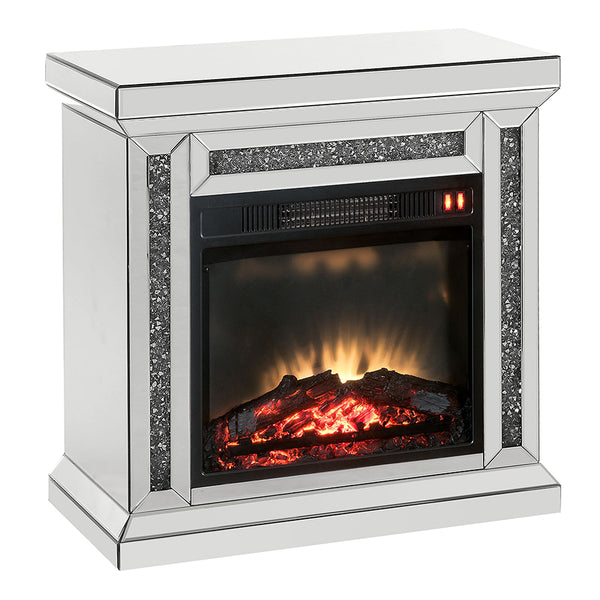 ACME Noralie Mirrored & Faux Diamonds Fireplace Model 90862