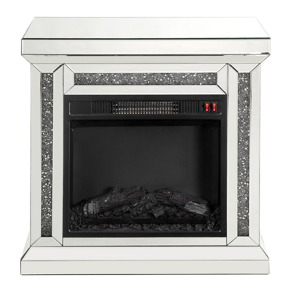 ACME Noralie Mirrored & Faux Diamonds Fireplace Model 90862