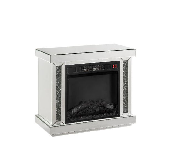 ACME Noralie LED Mirrored & Faux Diamonds Fireplace Model 90864