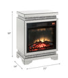ACME Lotus Mirrored Faux Ice Cube Crystals Fireplace Model 90870