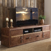 ACME Aberdeen Retro Brown Top Grain Leather TV Stand Model 91500