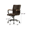 ACME Joslin Distress Chocolate Top Grain Leather Office Chair Model 92028