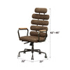 ACME Calan Retro Brown Top Grain Leather Swivel Office Chair Model 92108