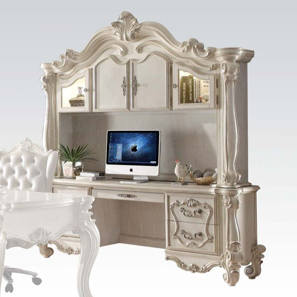 ACME Versailles Bone White Executive Computer Desk with Hutch Model 92278