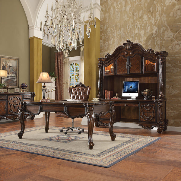 ACME Versailles Cherry Oak Executive Computer Desk with Hutch Model 92284