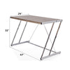 ACME Finis Weathered Oak & Chrome Writing Desk with USB Port Model 92344