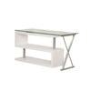 ACME Buck White High Gloss & Clear Glass Writing Desk with Swivel Model 92368