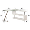 ACME Buck White High Gloss & Clear Glass Writing Desk with Swivel Model 92368