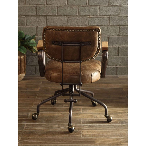 ACME Hallie Vintage Whiskey Top Grain Leather Swivel Office Chair Model 92410