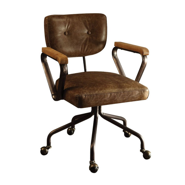 ACME Hallie Vintage Whiskey Top Grain Leather Swivel Office Chair Model 92410