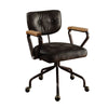 ACME Hallie Vintage Black Top Grain Leather Swivel Office Chair Model 92411