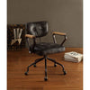 ACME Hallie Vintage Black Top Grain Leather Swivel Office Chair Model 92411