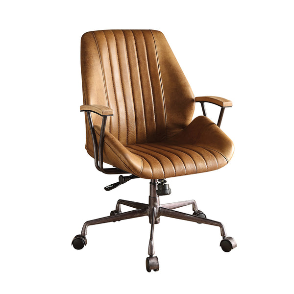 ACME Hamilton Coffee Top Grain Leather Swivel Office Chair Model 92412