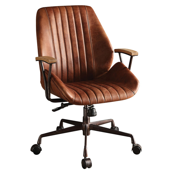 ACME Hamilton Cocoa Top Grain Leather Swivel Office Chair Model 92413