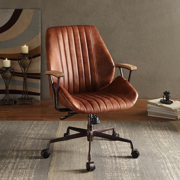 ACME Hamilton Cocoa Top Grain Leather Swivel Office Chair Model 92413