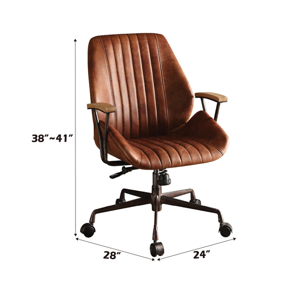 ACME Hamilton Cocoa Top Grain Leather Swivel Office Chair Model 92413