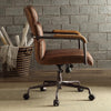 ACME Harith Retro Brown Top Grain Leather Swivel Office Chair Model 92414