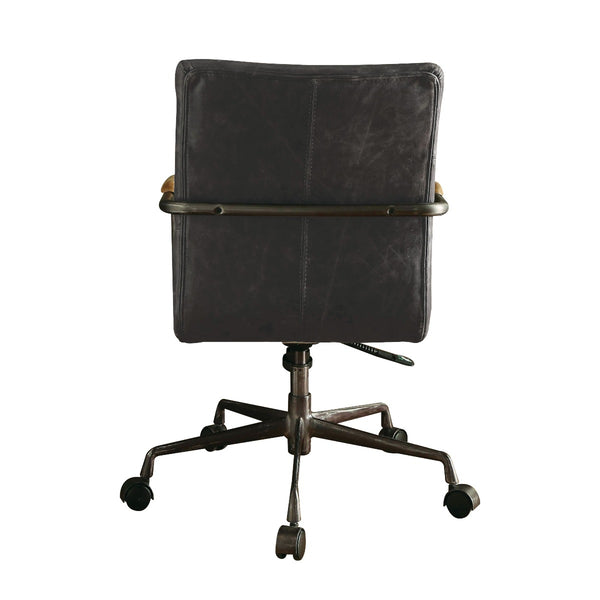 ACME Harith Antique Slate Top Grain Leather Swivel Office Chair Model 92415
