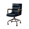 ACME Harith Vintage Blue Top Grain Leather Swivel Office Chair Model 92417