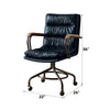 ACME Harith Vintage Blue Top Grain Leather Swivel Office Chair Model 92417