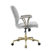 ACME Damir Vintage White Top Grain Leather & Chrome Swivel Office Chair Model 92422