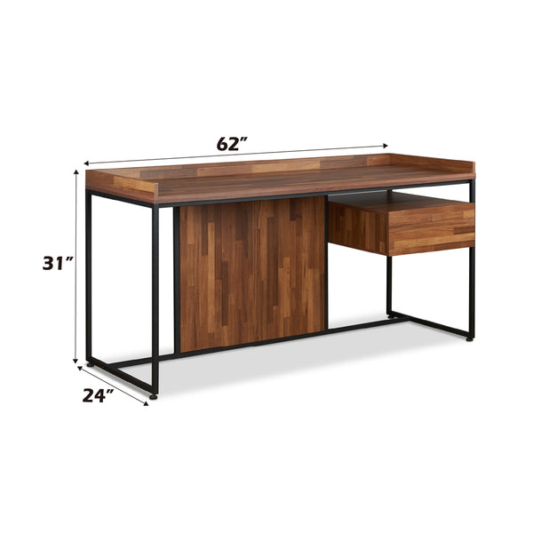 ACME Sara Walnut & Sandy Black Writing Desk Model 92445