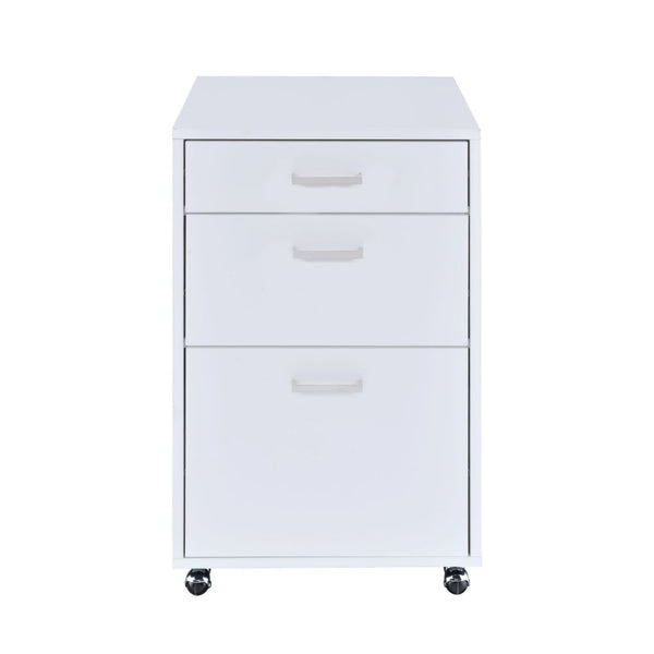 ACME Coleen White High Gloss & Chrome File Cabinet Model 92454