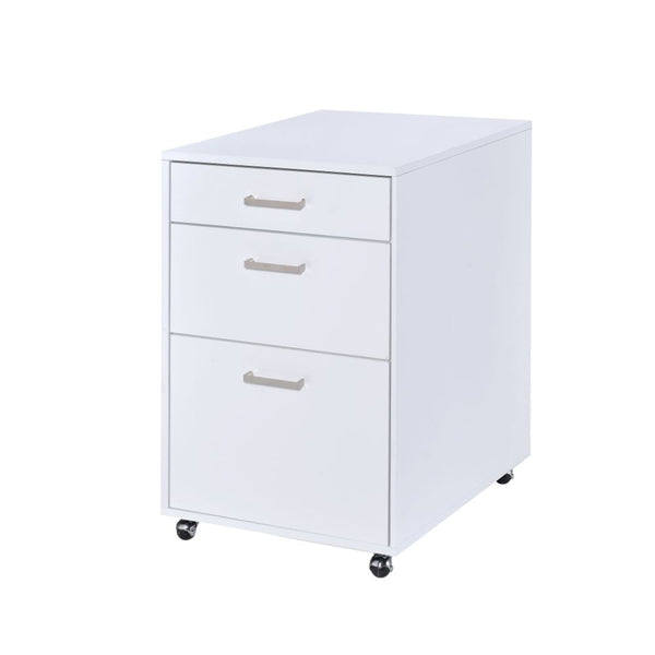 ACME Coleen White High Gloss & Chrome File Cabinet Model 92454