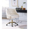 ACME Levian Vintage Cream Velvet & Gold Swivel Office Chair Model 92517