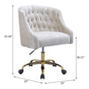 ACME Levian Vintage Cream Velvet & Gold Swivel Office Chair Model 92517