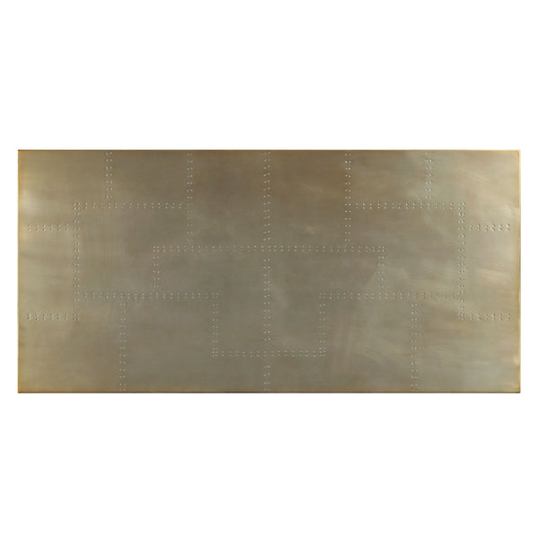 ACME Jennavieve Gold Aluminum Executive Writing Desk Model 92550