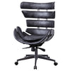 ACME Megan Vintage Black Top Grain Leather & Aluminum Swivel Office Chair Model 92552