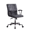 ACME Barack Vintage Black Top Grain Leather & Aluminum Swivel Office Chair Model 92557