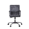 ACME Barack Vintage Black Top Grain Leather & Aluminum Swivel Office Chair Model 92557