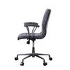 ACME Barack Vintage Black Top Grain Leather & Aluminum Swivel Office Chair Model 92557