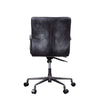 ACME Barack Vintage Black Top Grain Leather & Aluminum Swivel Office Chair Model 92557