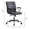 ACME Barack Vintage Black Top Grain Leather & Aluminum Swivel Office Chair Model 92557