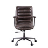 ACME Zooey Distress Chocolate Top Grain Leather Swivel Office Chair Model 92558