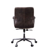 ACME Zooey Distress Chocolate Top Grain Leather Swivel Office Chair Model 92558
