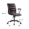 ACME Zooey Distress Chocolate Top Grain Leather Swivel Office Chair Model 92558