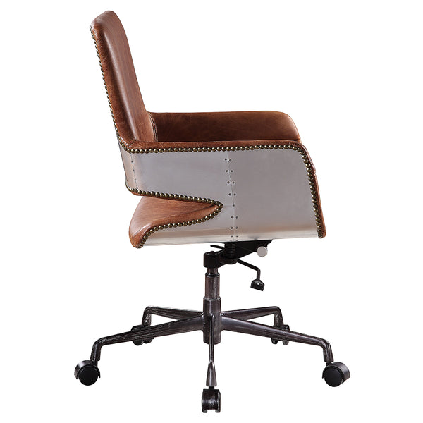 ACME Kamau Vintage Cocoa Top Grain Leather Swivel Office Chair Model 92567