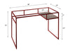 ACME Yasin Red & Glass Writing Desk Model 92584
