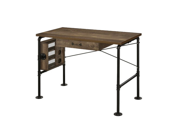 ACME Endang Weathered Oak & Black Writing Desk Model 92595