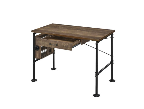 ACME Endang Weathered Oak & Black Writing Desk Model 92595